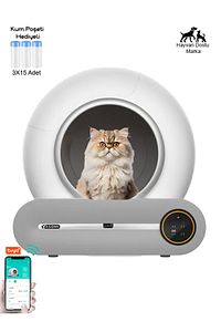 Smart Cat Cleaner 65l Hacim 9l Kapasiteli Ve Wifi Uygulama Bağlantılı Kedi Tuvaleti ürün fotoğrafı