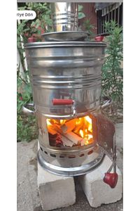 Odunlu Kömürlü Çay Semaveri Odunlu Kömürlü Semaver Tek Musluklu Semaver 3,5 Litre ürün fotoğrafı