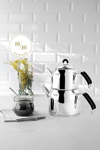 Modern Maxi Büyük Boy Paslanmaz Çelik 1.6-2.5 Lt. Çaydanlık Takımı ürün fotoğrafı