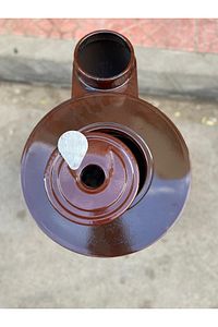 Yükseklik 60 Cm Çap 30 Cm Emaye Yuvarlak Kovalı Uyuyan Soba Odun Kömür Sobası ürün fotoğrafı