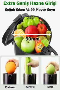 Slow Juicer Yavaş Sıkım Katı Meyve Sıkacağı Soğuk Sıkım Meyve Sıkacağı ürün fotoğrafı