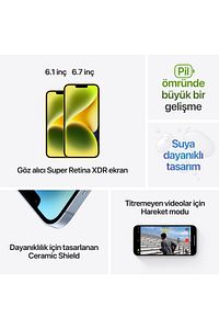 iPhone 14 128 GB Gece Yarısı ürün fotoğrafı