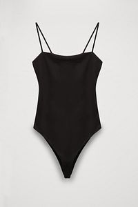Askılı Bodysuit Siyah ürün fotoğrafı