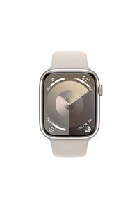Watch Series 9 GPS 45mm Yıldız Işığı Alüminyum Kasa ve Yıldız Işığı Spor Kordon - M/L ürün fotoğrafı
