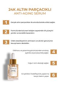 24k Altın Parçacıklı Hyaluronik Asit Içeren Kırışıklık Karşıtı Kolajen Cilt Bakım Serum 30 ml ürün fotoğrafı