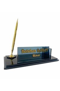 Kristal Masa İsimliği Kalemli Ofis Büro Makam Hediyesi M186 ürün fotoğrafı