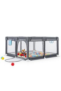 Playard Güvenli Bebek Ve Çocuk Oyun Alanı Oyun Parkı 120x120 Oyun Matı Topları Ve ,yataklı Gri ürün fotoğrafı