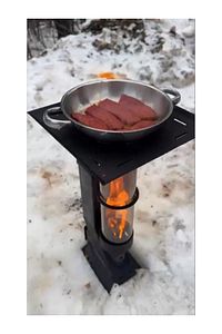 Portatif Mini Cam Pelet Soba Kamp,Balkon,Teras Tipi Yüksek Kalite -  Pürmüz ve Pelet Hediyeli ürün fotoğrafı