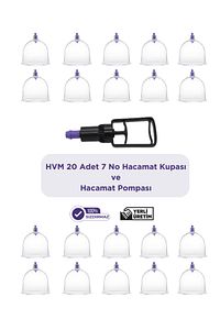 20 Adet 7 Cm Hacamat Kupası Ve Hacamat Pompası ürün fotoğrafı