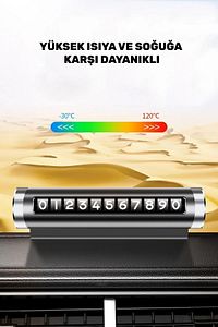 Alüminyum Kasa Çevirmeli Araç Içi Park Telefon Numaratör Parkmatik (SİYAH) Tüm Araçlara Uyumlu ürün fotoğrafı