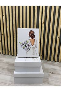3lü Gelin Kutu Söz Nişan Bohça ürün fotoğrafı