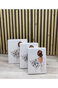 3lü Gelin Kutu Söz Nişan Bohça ürün fotoğrafı