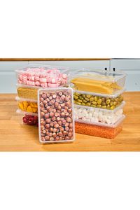 Plastik Saklama Kabı 1 Ltre 10 Adet Kendinden Kapaklı Dondurucu Kabı Hava Almaz 19x13x6 Cm ürün fotoğrafı