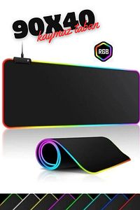 90x40 Rgb Mouse Pad Led Işıklı Speed Yüzey Su Geçirmez Gamepad Baskısız Siyah Renk Gaming Mousepad ürün fotoğrafı