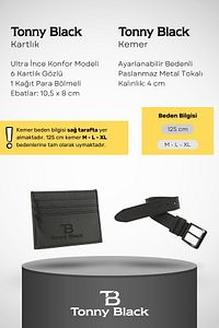 Orijinal Erkek 5'li Hediye Kutulu Luxury Serisi Deri Kemer Cüzdan Kartlık Kol Düğmesi Parfüm Seti ürün fotoğrafı