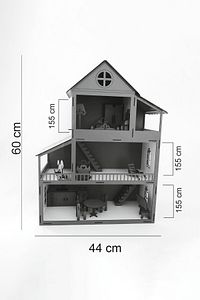 60 Cm Işıklı Ahşap Oyun Evi (PEMBE) ürün fotoğrafı