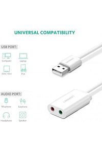 3.5mm Harici Usb Ses Kartı Beyaz ürün fotoğrafı