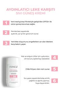 SPF50+ Pink Touch Aydınlatıcı Sıvı Yüz Güneş Kremi Yeni Nesil Filtreler Hibrit Formül 50ml - PA++++ ürün fotoğrafı