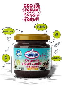 Organik Siyah Zeytin Ezmesi 180gr - Organik Bebek Siyah Zeytin Ezmesi 180gr ürün fotoğrafı