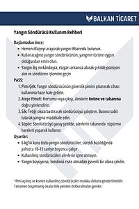 6kg Ruhsata Uygun Yangın Söndürme Tüpü Askı Aparatı ve Yangın Söndürücü Kullanım Kılavuzu - Yeni Tip ürün fotoğrafı