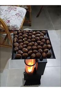 Portatif Mini Cam Pelet Soba Kamp,Balkon,Teras Tipi Yüksek Kalite -  Pürmüz ve Pelet Hediyeli ürün fotoğrafı