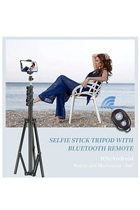 Bluetooth Kumandalı 210 Cm Tripod Telefon Tutuculu Selfie Çubuğu Telefon, Kamera Ve Lamba Tripodu ürün fotoğrafı