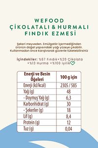 Çikolatalı Hurmalı Fındık Ezmesi (Katkısız) 200 gr ürün fotoğrafı