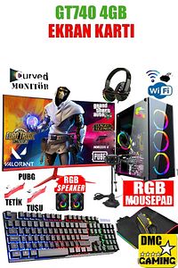 N129x (GTA5) I5-3470,16gb Ram,500gb Hdd 256gb Ssd,gt740 4gb 23.8"curved Oyuncu Masaüstü Bilgisayarı ürün fotoğrafı