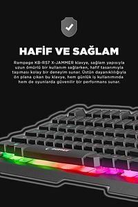 Kb-r57 X-jammer Gökkuşağı Aydınlatmalı Usb Tam Türkçe Gaming Oyuncu Klavyesi ürün fotoğrafı