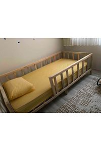 Yatak 120x200 Doğal Ahşap Çocuk Yatak Karyola ürün fotoğrafı