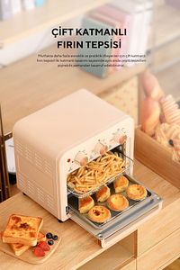 Akıllı Kore Fırını Airfryer Çok Fonksiyonlu Süre Ayarlı 13 Litre Xxxl Sıcak Hava Fritözü Af-01 ürün fotoğrafı