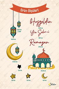 Ramazan Ayı Temalı Cam Duvar Süsleri Hoşgeldin Ramazan Sticker Seti -r3 ürün fotoğrafı