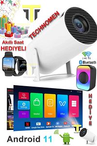 Taşınabilir Sinema Projektörü 1280 * 720P Ev Sineması Bluetooth Android 11 Akıllı Projeksiyon Wifi ürün fotoğrafı