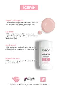 SPF50+ Pink Touch Aydınlatıcı Sıvı Yüz Güneş Kremi Yeni Nesil Filtreler Hibrit Formül 50ml - PA++++ ürün fotoğrafı