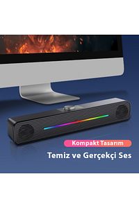 E-3544 Telefon Bilgisayar Tablet Rgb Stereo Usb Hoparlör Soundbar ürün fotoğrafı