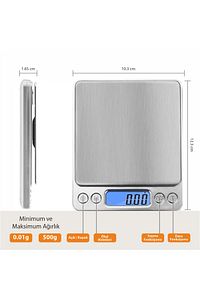 Hassas Terazi Professional Lcd Ekran Mutfak Ve Kuyumcu Epoksi Terazi Tartı - 500 Gr./0.01 Gr. ürün fotoğrafı