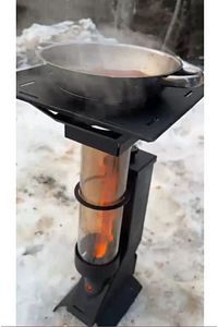 Portatif Mini Cam Pelet Soba Kamp,Balkon,Teras Tipi Yüksek Kalite -  Pürmüz ve Pelet Hediyeli ürün fotoğrafı