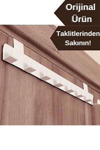 Metal Beyaz Amerikan Kapı Arkası Askılık Organizer Askılık Ve Mutfak Banyo Kapı Arkası Askılık Mt60b ürün fotoğrafı