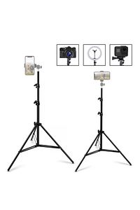 Bluetooth Kumandalı 210 Cm Tripod Telefon Tutuculu Selfie Çubuğu Telefon, Kamera Ve Lamba Tripodu ürün fotoğrafı