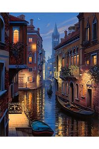 Sanat Venedik Kanalları | Elmas Mozaik Tablo - Mozaik Puzzle - Boncuk Goblen | 40x50 | E20203105m ürün fotoğrafı
