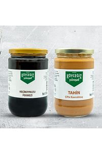 Çifte Kavrulmuş Tahin 600 G Cam Kavanoz Köyceğiz Yöresel Keçiboynuzu Pekmezi 8 ürün fotoğrafı