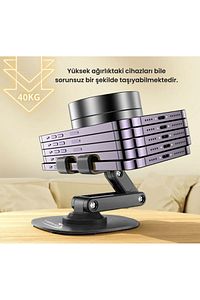 Masa Üstü Tablet ve Telefon Tutucu Stand 3 Kademeli 360 Derece Döndürülebilir ürün fotoğrafı