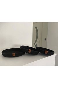 Siyah Üçlü Ince Dekoratif Kutu,saklama Kutusu,banyo Aksesuarı ürün fotoğrafı