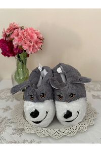 Konfor Sevimli Köpek Figürlü Peluş Panduf Ünisex Hayvanlı Panduf.. ürün fotoğrafı