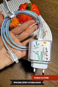 Iphone 18w/20w Uyumlu Şeffaf Şarj Başlığı Adaptörü Koruma Kablo Koruyucu Kılıfı 5'li Koruma Seti ürün fotoğrafı