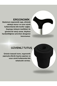 Baston Ayarlanabilir 80-100 Denge Bastonu Siyah ürün fotoğrafı