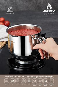 Saphire Indüksiyon Uyumlu Paslanmaz Çelik Sütlük Sosluk 14 Cm ürün fotoğrafı