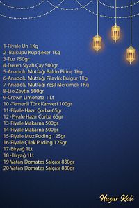 Huzur Koli Ramazan Kurban Kumanya Yardım Erzak Kolisi 20 Parça 96 No'lu Paket ürün fotoğrafı