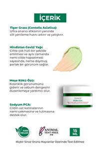 Pure Cica Tiger Grass Ton Eşitleyici Yoğun Onarıcı Yatıştırıcı Kızarıklık Karşıtı Yüz Kremi 15 ml ürün fotoğrafı