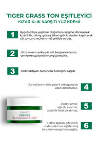 Pure Cica Tiger Grass Ton Eşitleyici Yoğun Onarıcı Yatıştırıcı Kızarıklık Karşıtı Yüz Kremi 15 ml ürün fotoğrafı